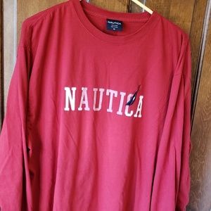 Mens Nautica long sleeve red tee. EUC. XL